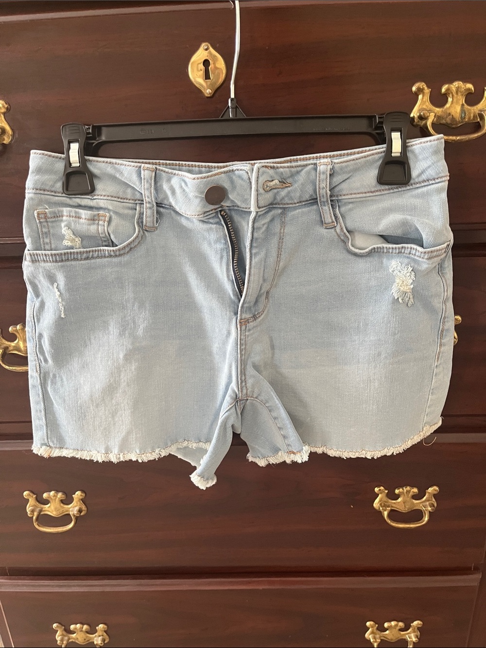 a.n.a Light Wash Distressed Denim Shorts